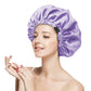 Silk Sleep Bonnet Adjustable Elastic Band Smooth Hair Protection Cap for Curly and Natural Hair