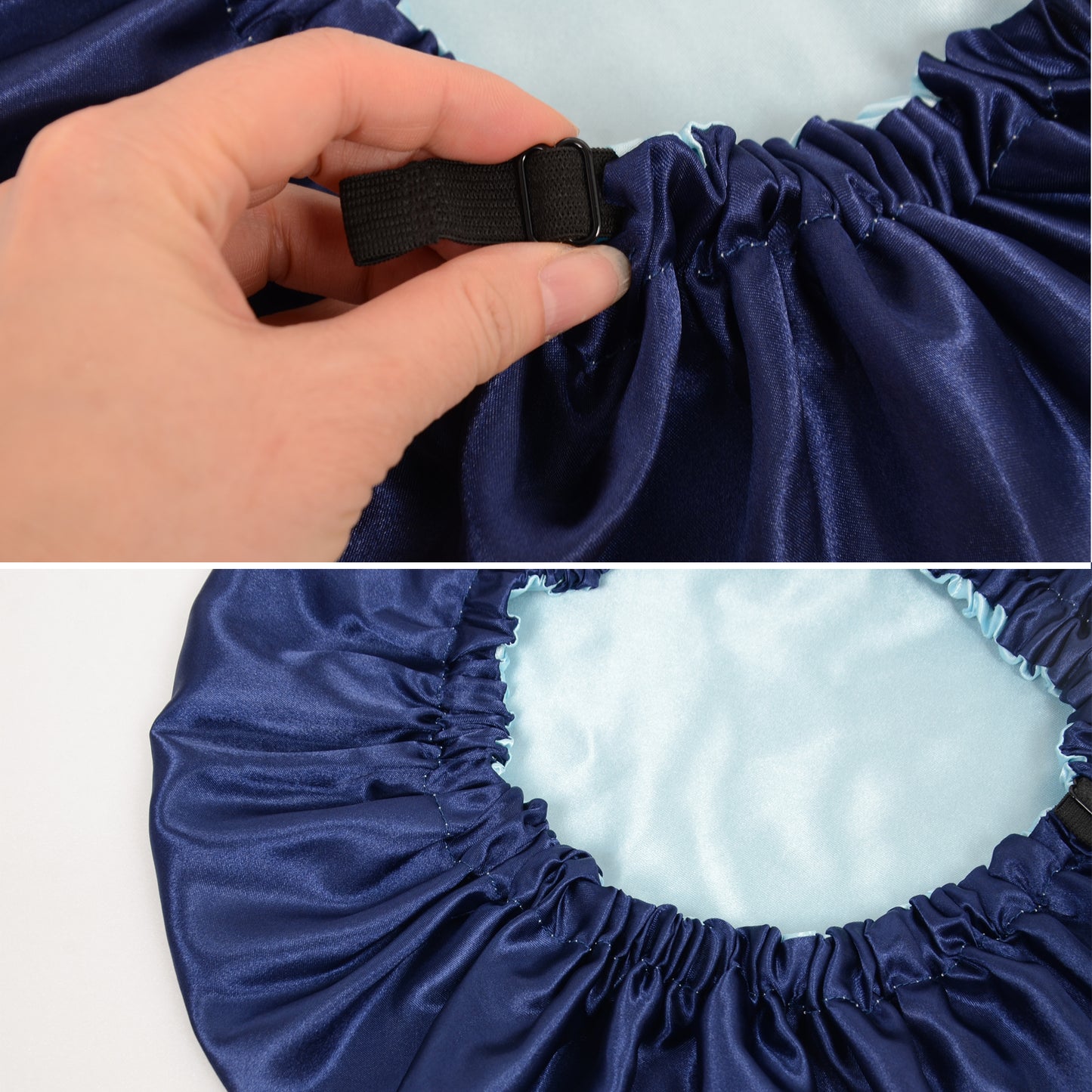 Silk Sleep Bonnet Adjustable Elastic Band Smooth Hair Protection Cap for Curly and Natural Hair