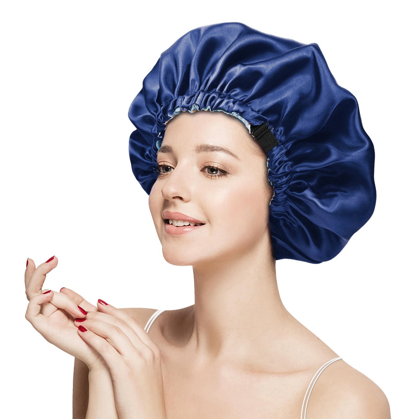 Silk Sleep Bonnet Adjustable Elastic Band Smooth Hair Protection Cap for Curly and Natural Hair