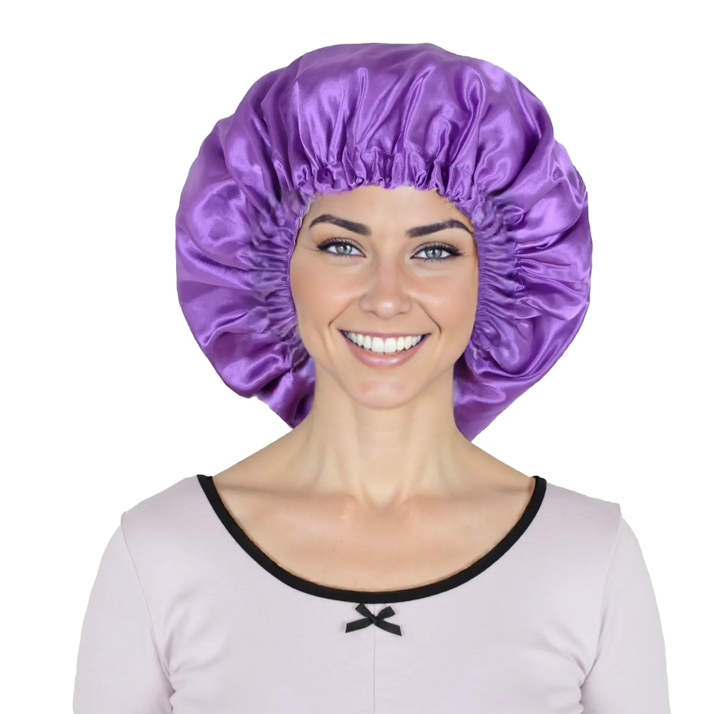 Silk Sleep Bonnet Adjustable Elastic Band Smooth Hair Protection Cap for Curly and Natural Hair