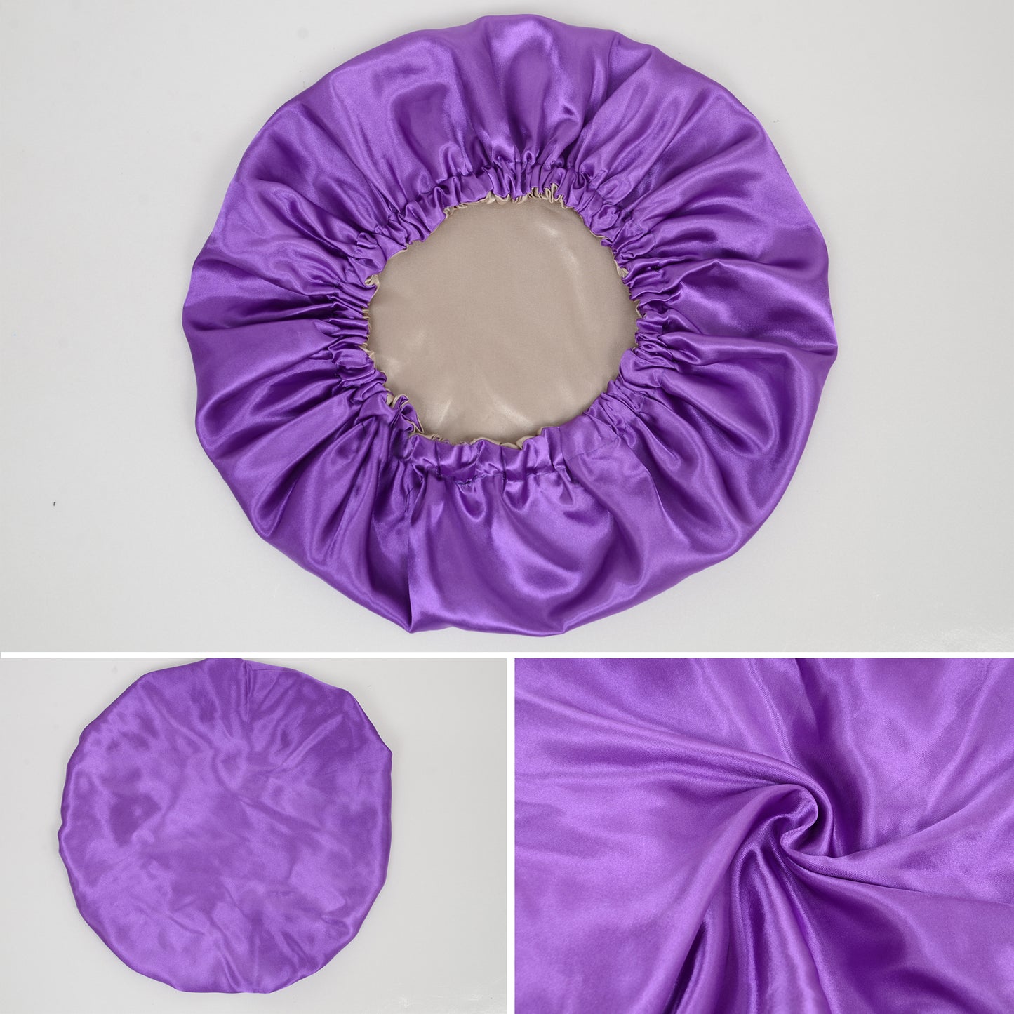 Silk Sleep Bonnet Adjustable Elastic Band Smooth Hair Protection Cap for Curly and Natural Hair