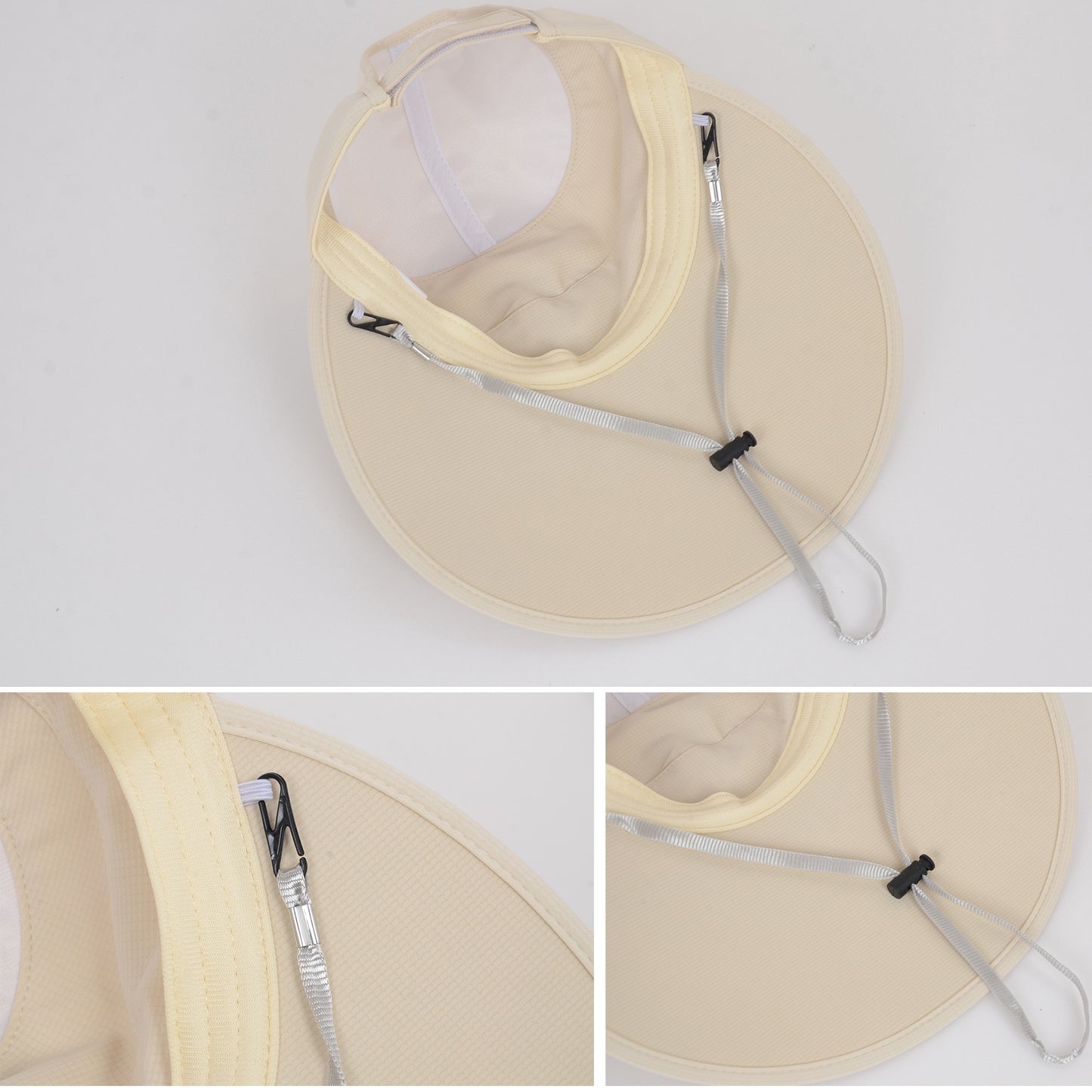 Women's Sporty Wide Brim Sun Visor Hat with Adjustable Back Strap Lightweight UV Protection Cap for Outdoor Activities