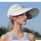 Women's Sporty Wide Brim Sun Visor Hat with Adjustable Back Strap Lightweight UV Protection Cap for Outdoor Activities