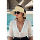 Wide Brim Roll-Up Straw Sun Visor Lightweight Packable Open-Top Beach Hat for UV Protection