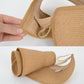 Wide Brim Roll-Up Straw Sun Visor Lightweight Packable Open-Top Beach Hat for UV Protection