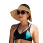 Wide Brim Roll-Up Straw Sun Visor Lightweight Packable Open-Top Beach Hat for UV Protection