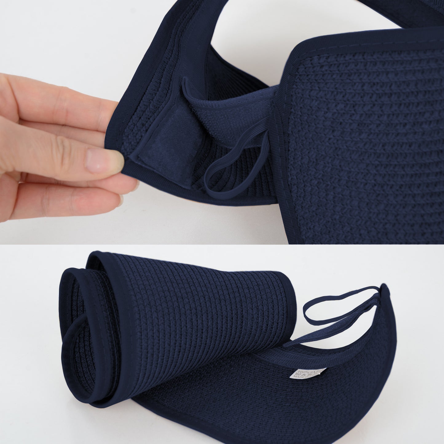 Wide Brim Roll-Up Straw Sun Visor Lightweight Packable Open-Top Beach Hat for UV Protection