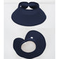 Wide Brim Roll-Up Straw Sun Visor Lightweight Packable Open-Top Beach Hat for UV Protection