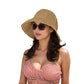 Crochet Raffia Sun Hat with Wide Brim and Bow Detail Foldable Summer Beach Hat for Stylish Sun Protection