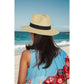 Wide Brim Straw Fedora Sun Hat with Black Band Lightweight Packable Summer Panama Hat for UV Protection