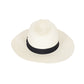 Wide Brim Straw Fedora Sun Hat with Black Band Lightweight Packable Summer Panama Hat for UV Protection