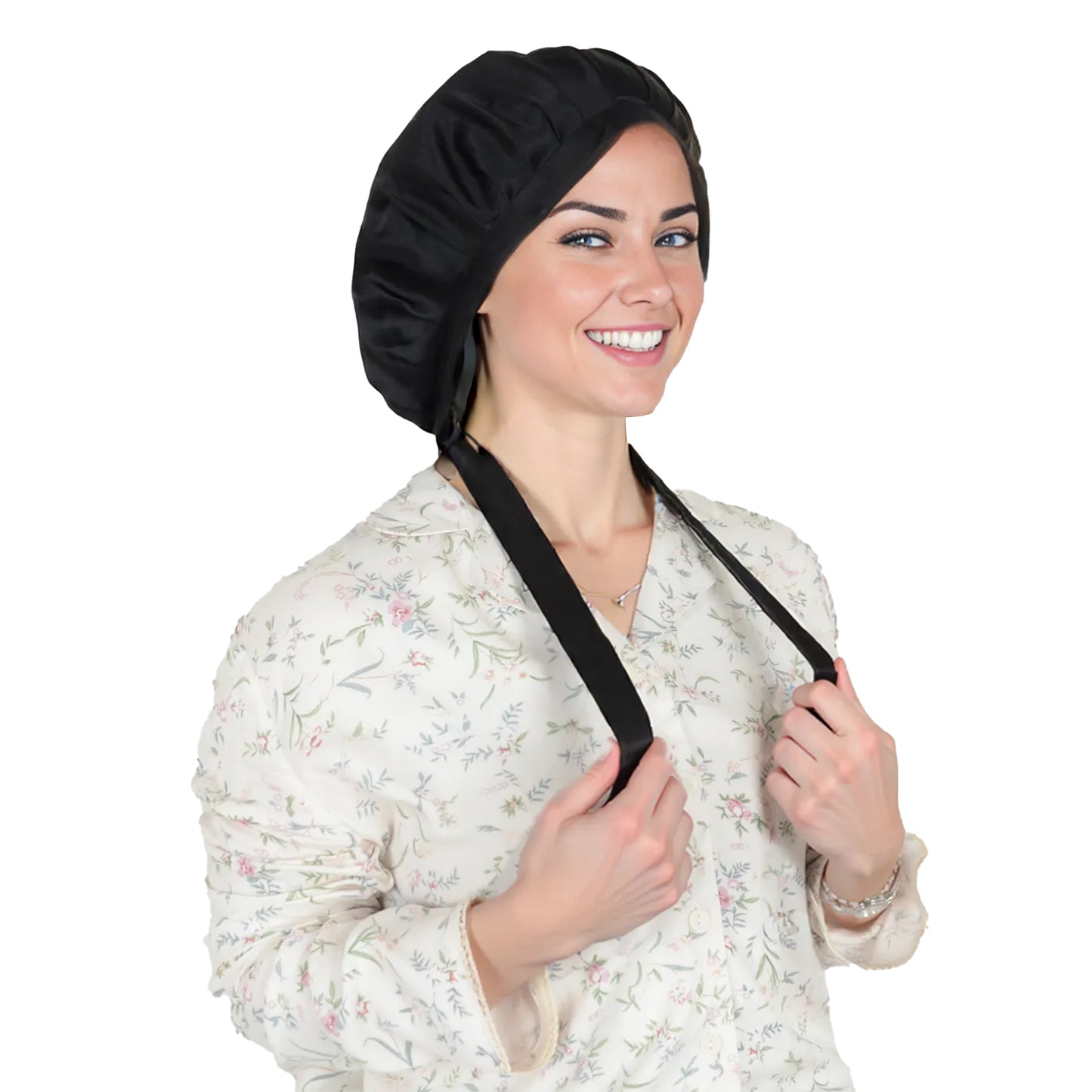 Women Satin Sleep Bonnet Adjustable Tie Back Hair Protection Cap for All Hair Types