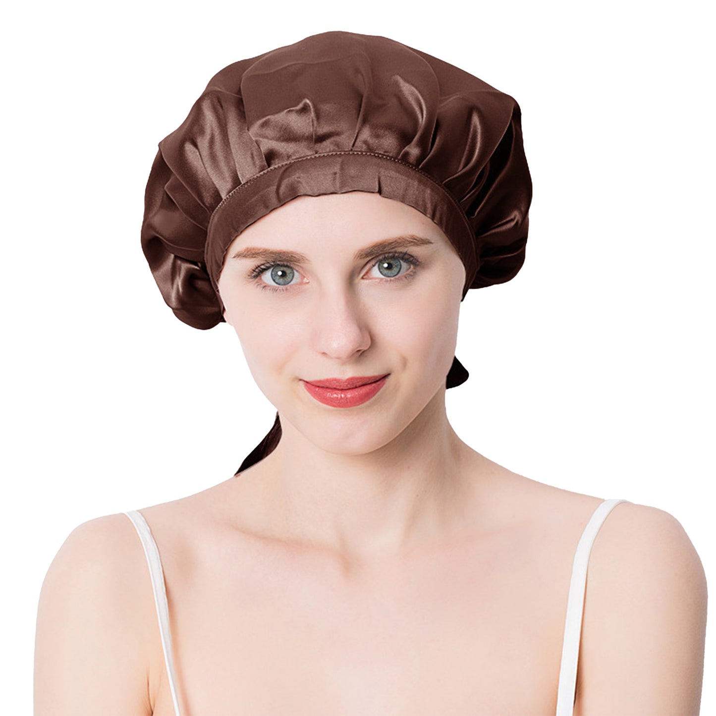 Women Satin Sleep Bonnet Adjustable Tie Back Hair Protection Cap for All Hair Types