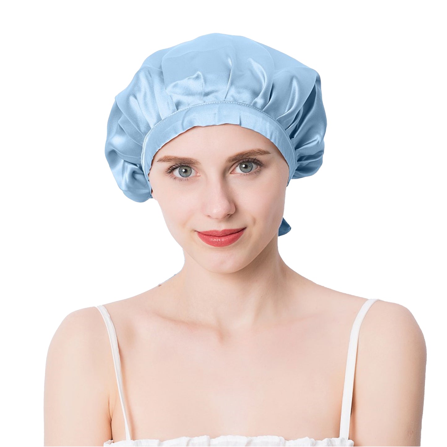 Women Satin Sleep Bonnet Adjustable Tie Back Hair Protection Cap for All Hair Types