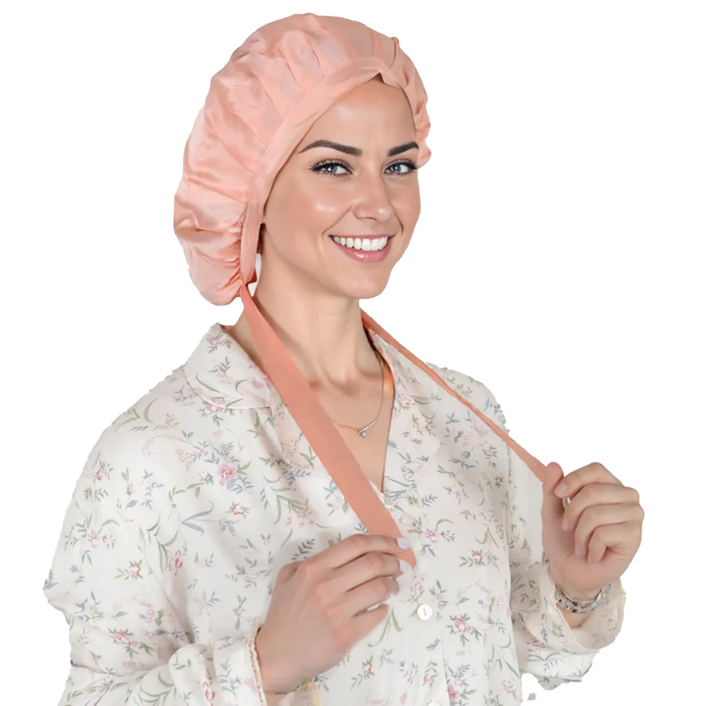 Women Satin Sleep Bonnet Adjustable Tie Back Hair Protection Cap for All Hair Types