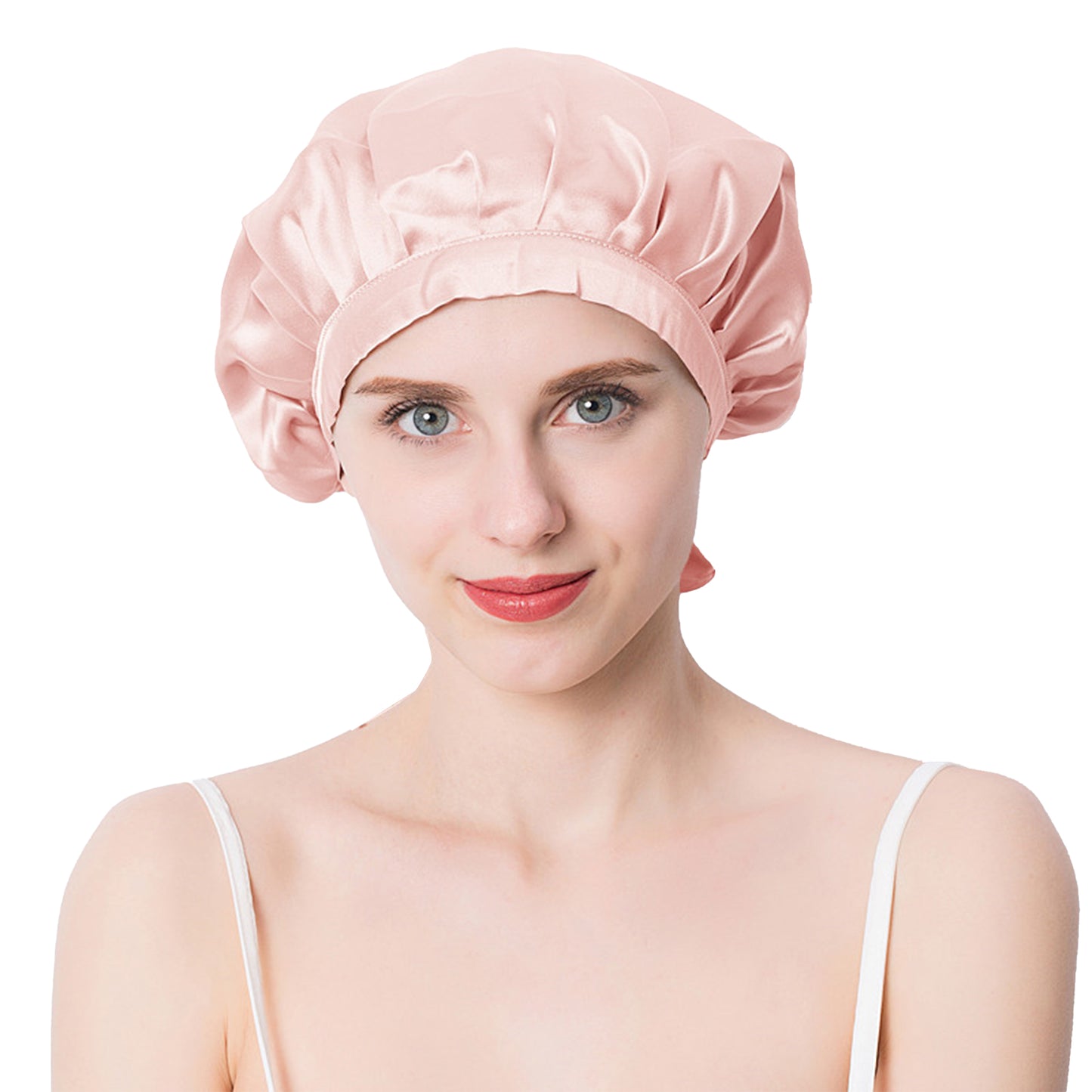 Women Satin Sleep Bonnet Adjustable Tie Back Hair Protection Cap for All Hair Types