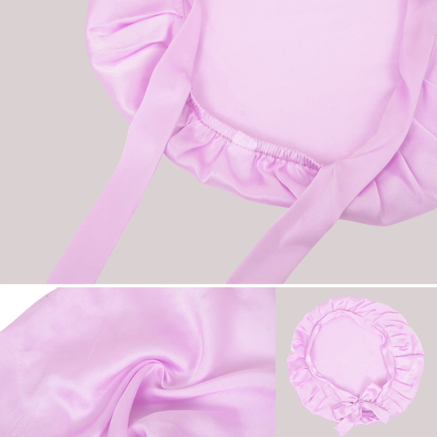 Women Satin Sleep Bonnet Adjustable Tie Back Hair Protection Cap for All Hair Types