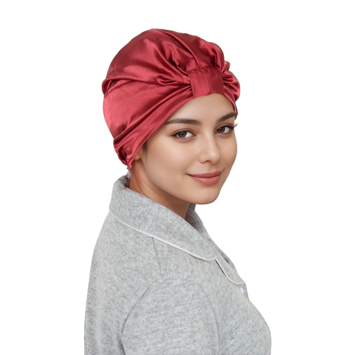 Women Silk Bonnet for Sleeping Satin Lined Hair Bonnet Twist Elastic Band Hair Cap