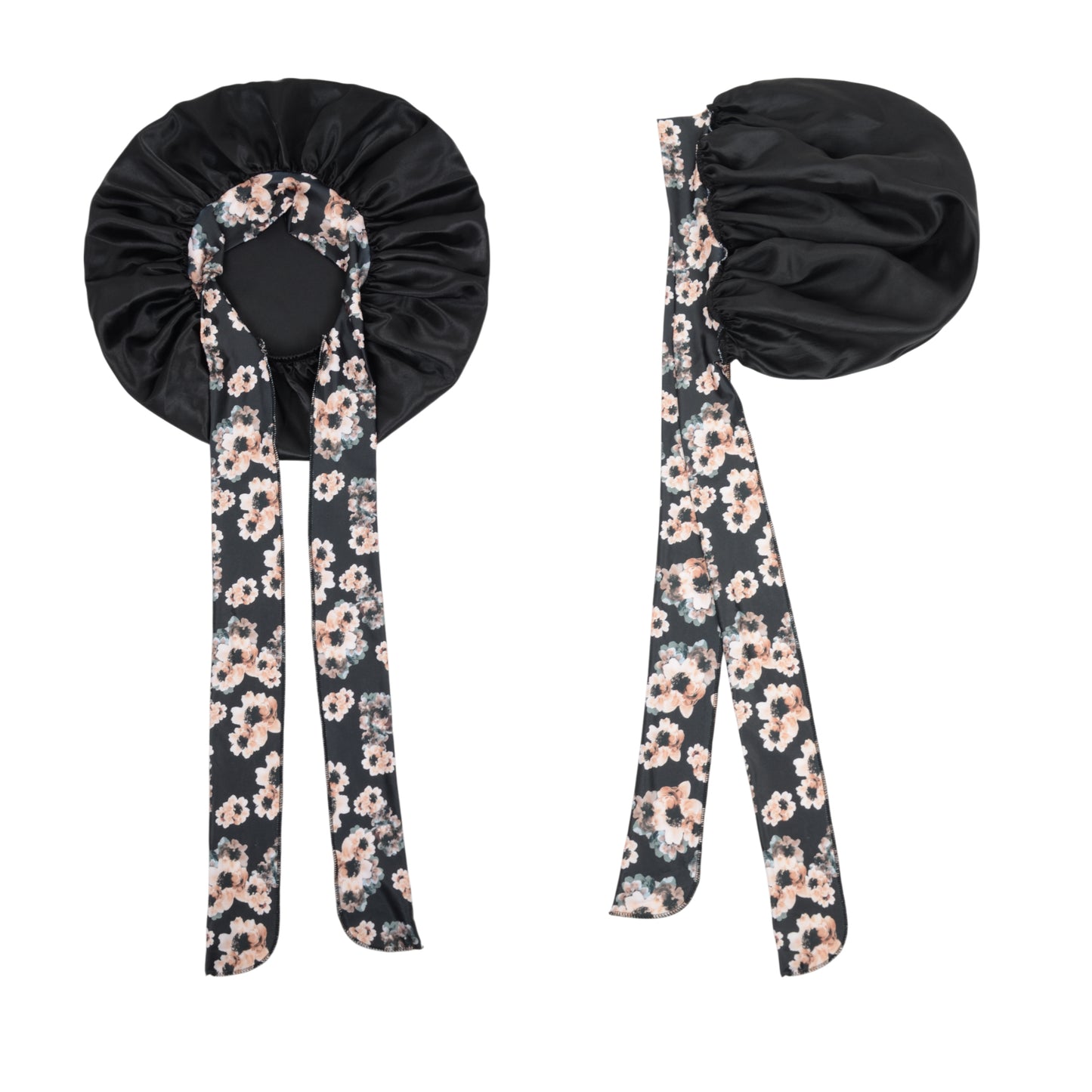 Women Silk Bonnet for Sleeping Satin Lined Hair Bonnet with Floral Tie Band for Curly Hair Protection