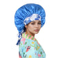 Women Silk Bonnet for Sleeping Satin Lined Hair Bonnet with Floral Tie Band for Curly Hair Protection