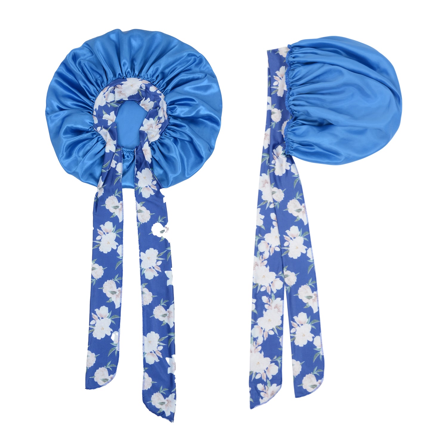 Women Silk Bonnet for Sleeping Satin Lined Hair Bonnet with Floral Tie Band for Curly Hair Protection