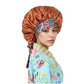 Women Silk Bonnet for Sleeping Satin Lined Hair Bonnet with Floral Tie Band for Curly Hair Protection