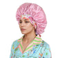 Women Silk Bonnet for Sleeping Satin Lined Hair Bonnet with Floral Tie Band for Curly Hair Protection