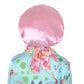 Women Silk Bonnet for Sleeping Satin Lined Hair Bonnet with Floral Tie Band for Curly Hair Protection