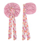 Women Silk Bonnet for Sleeping Satin Lined Hair Bonnet with Floral Tie Band for Curly Hair Protection