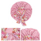 Women Silk Bonnet for Sleeping Satin Lined Hair Bonnet with Floral Tie Band for Curly Hair Protection