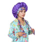 Women Silk Bonnet for Sleeping Satin Lined Hair Bonnet with Floral Tie Band for Curly Hair Protection
