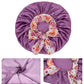 Women Silk Bonnet for Sleeping Satin Lined Hair Bonnet with Floral Tie Band for Curly Hair Protection