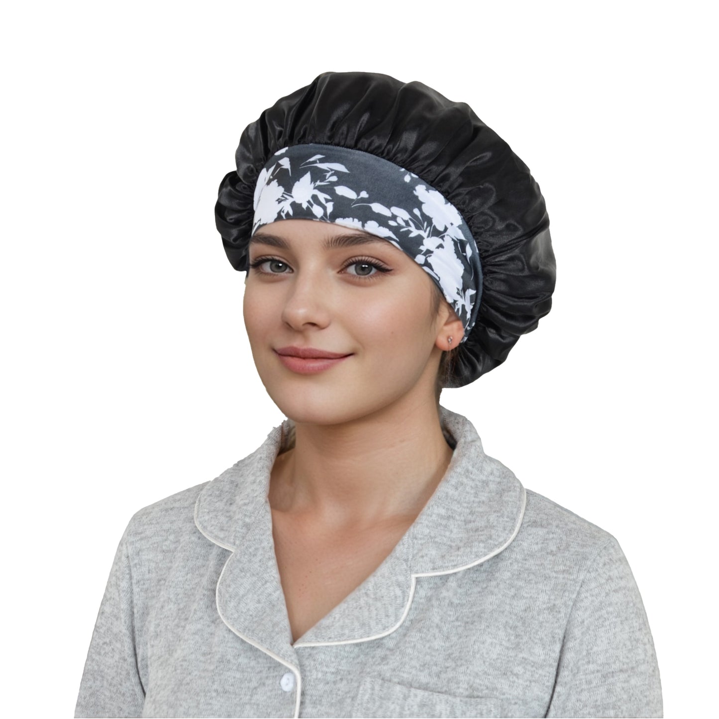Women Silk Bonnet for Sleeping Satin Hair Bonnet with Floral Elastic Band for Hair Protection