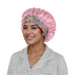Women Silk Bonnet for Sleeping Satin Hair Bonnet with Floral Elastic Band for Hair Protection