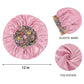 Women Silk Bonnet for Sleeping Satin Hair Bonnet with Floral Elastic Band for Hair Protection