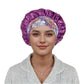 Women Silk Bonnet for Sleeping Satin Hair Bonnet with Floral Elastic Band for Hair Protection