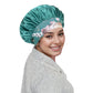 Women Silk Bonnet for Sleeping Satin Hair Bonnet with Floral Elastic Band for Hair Protection