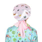 Women Silk Bonnet for Sleeping Satin Hair Bonnet with Butterfly Print and Adjustable Tie Band