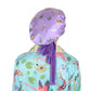 Women Silk Bonnet for Sleeping Satin Hair Bonnet with Butterfly Print and Adjustable Tie Band