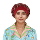 Women Silk Bonnet for Sleeping Satin Hair Bonnet with Butterfly Print and Adjustable Tie Band