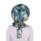 Women Silk Bonnet for Sleeping Satin Hair Bonnet with Floral Print and Long Tie Band