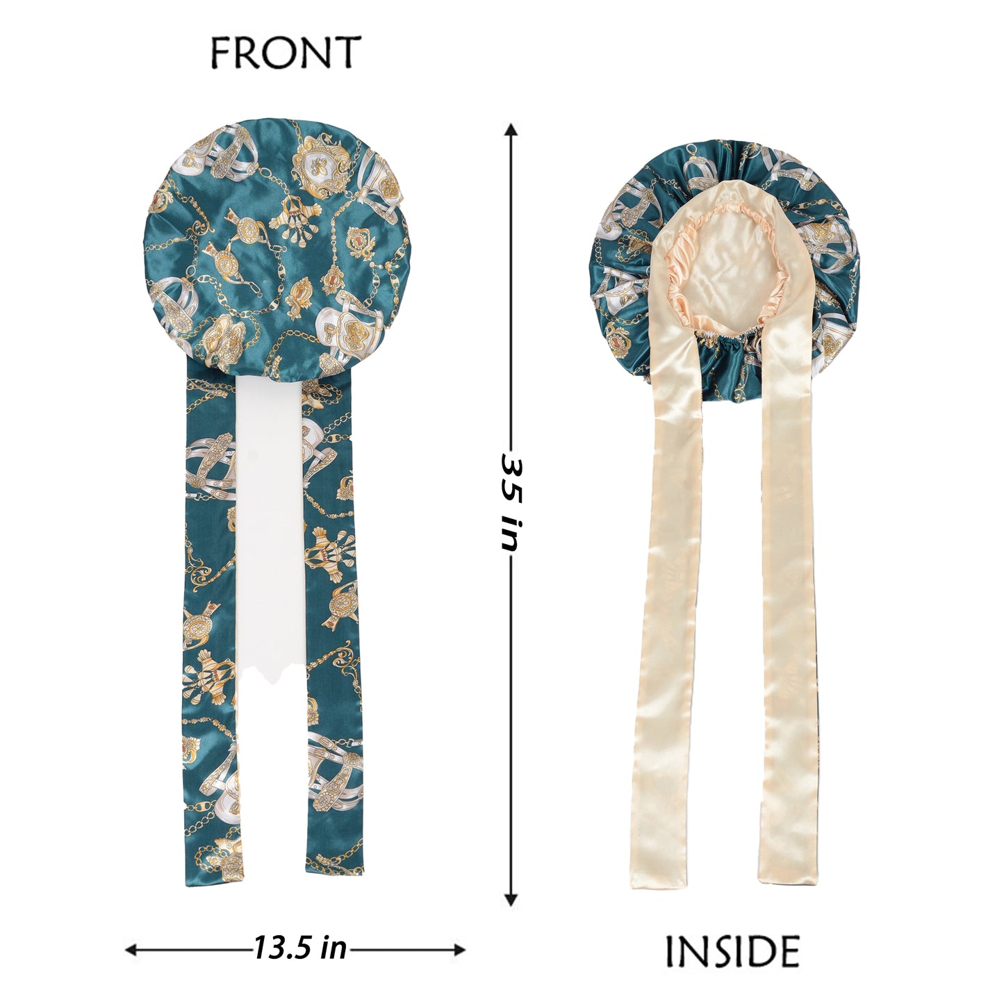 Women Silk Bonnet for Sleeping Satin Hair Bonnet with Floral Print and Long Tie Band