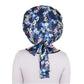 Women Silk Bonnet for Sleeping Satin Hair Bonnet with Floral Print and Long Tie Band