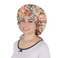 Women Silk Bonnet for Sleeping Satin Hair Bonnet with Floral Print and Long Tie Band