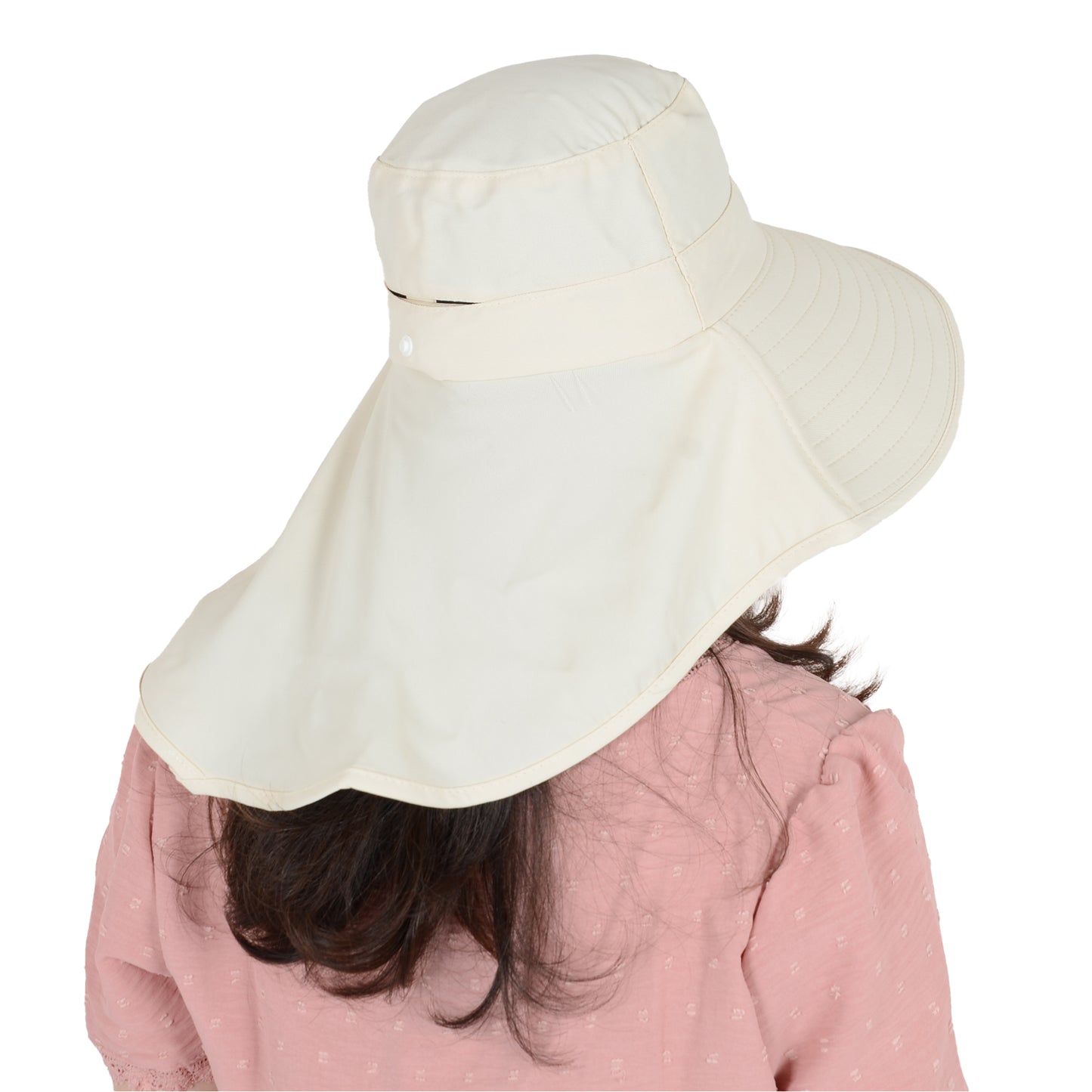 Women Ponytail Sun Hat Wide Brim Sun Hat with Flap Packable Adjustable Summer Beach Hat