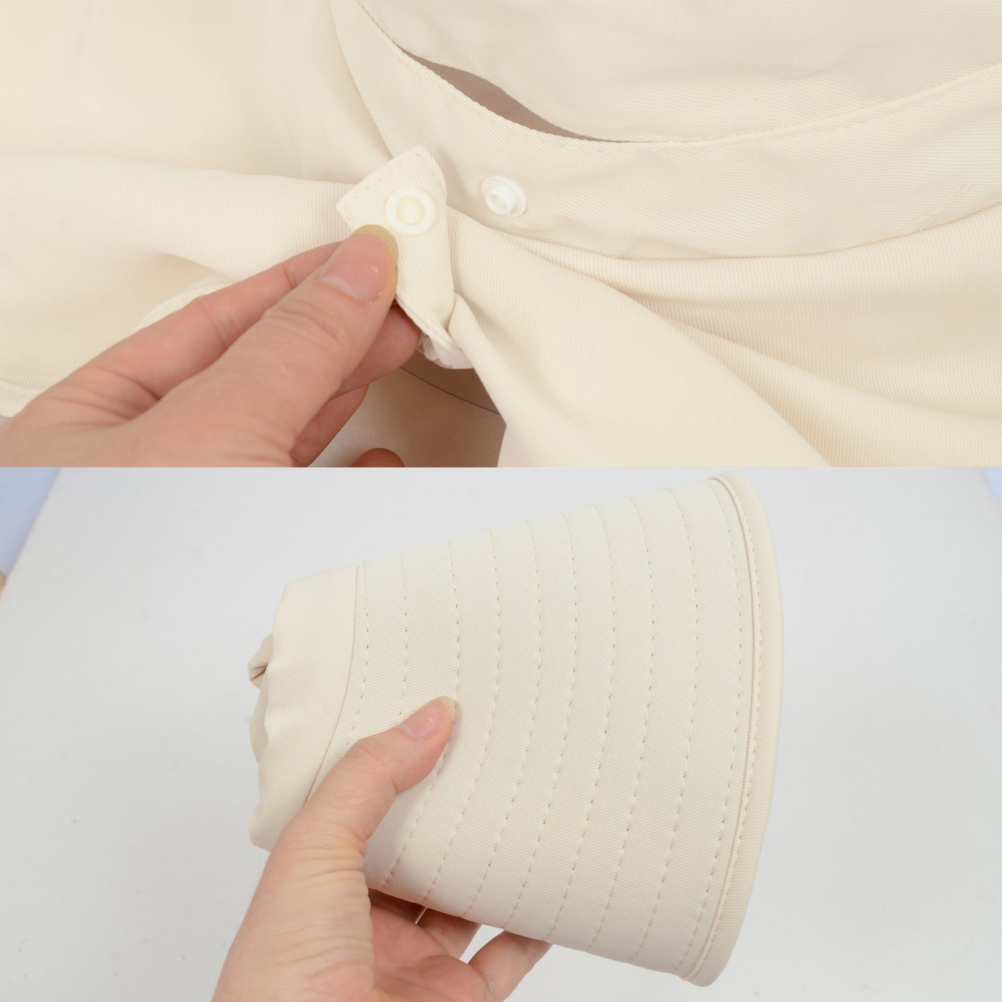 Women Ponytail Sun Hat Wide Brim Sun Hat with Flap Packable Adjustable Summer Beach Hat