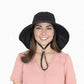 Women Ponytail Sun Hat Wide Brim Sun Hat with Flap Packable Adjustable Summer Beach Hat