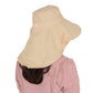 Women Ponytail Sun Hat Wide Brim Sun Hat with Flap Packable Adjustable Summer Beach Hat