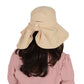 Women Ponytail Sun Hat Wide Brim Sun Hat with Flap Packable Adjustable Summer Beach Hat