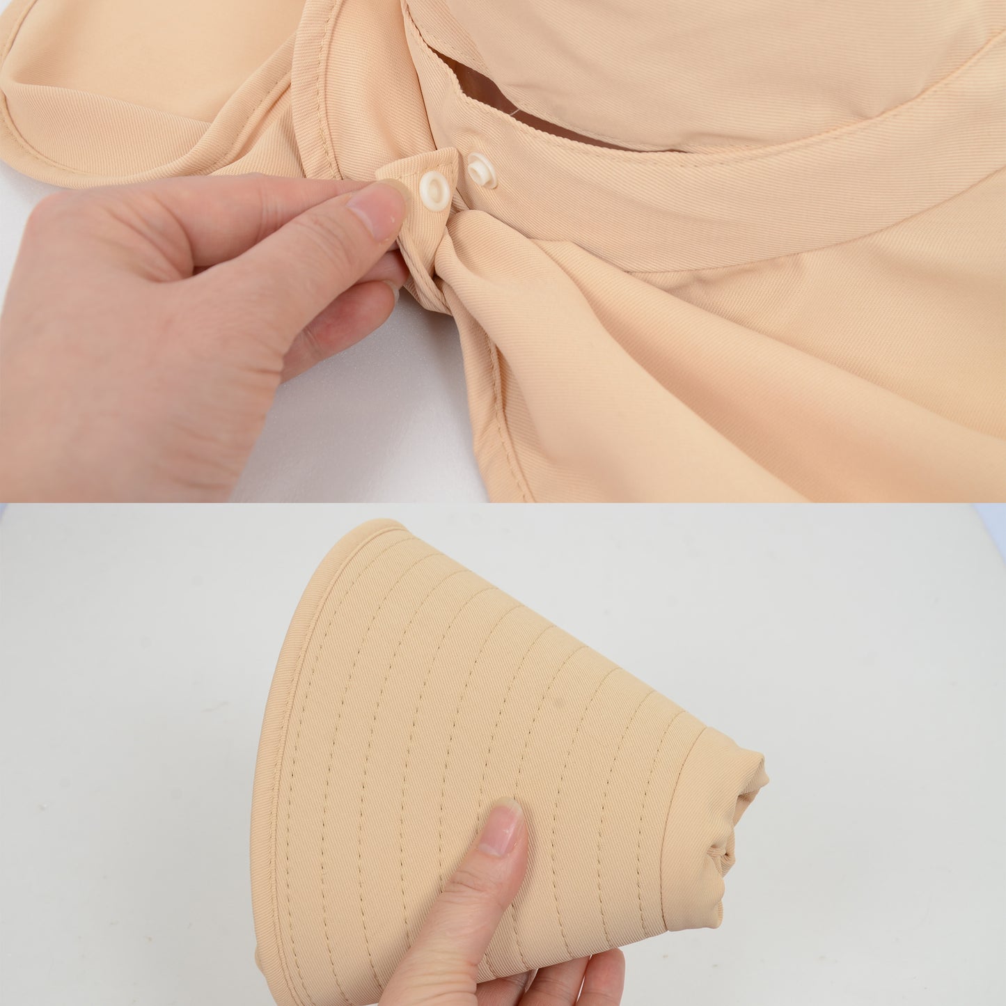 Women Ponytail Sun Hat Wide Brim Sun Hat with Flap Packable Adjustable Summer Beach Hat